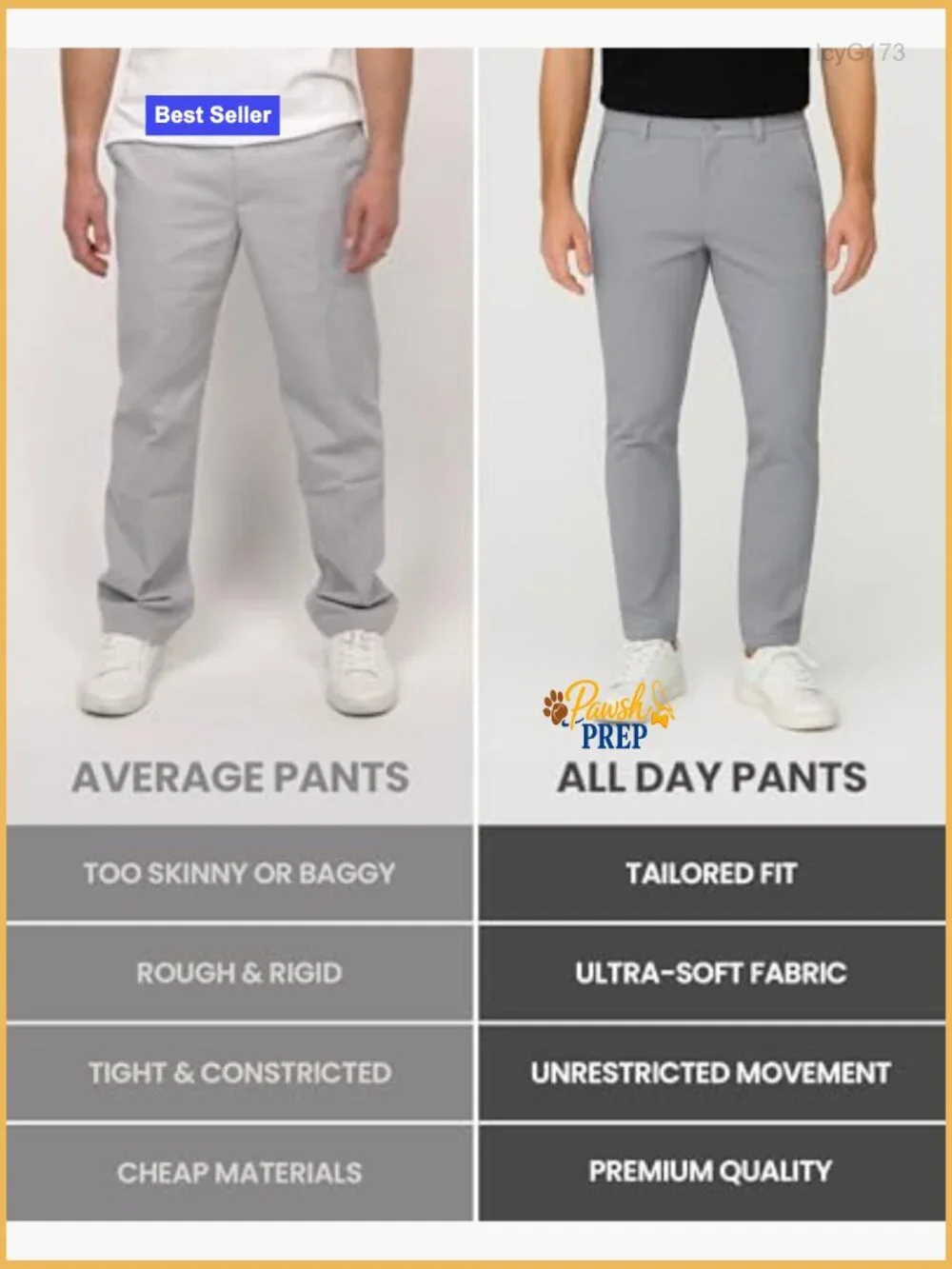 Slim Fit Stretch Chinos - Tapered Tech Travel Pants with Hidden Zip Pockets 30